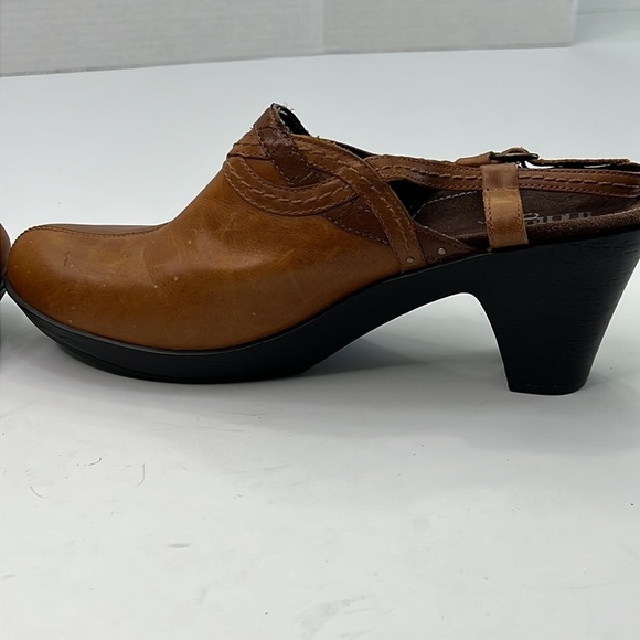 INDIGO by Clark’s brown leather sling back heeled mule size 8.5 - Picture 4 of 14
